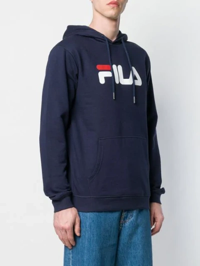 Shop Fila Kapuzenpullover Mit Logo-print In Blue