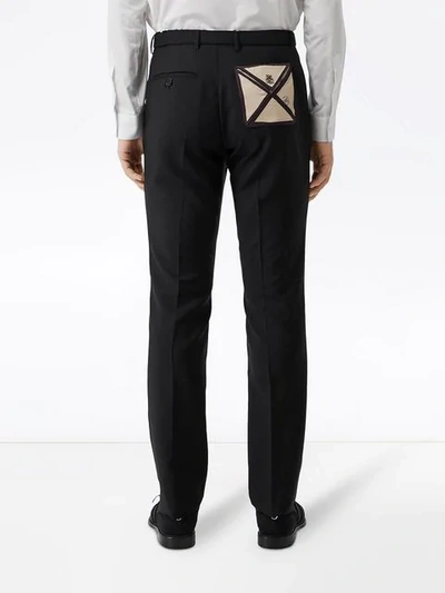 Shop Burberry Classic Fit Triple Stud Wool Mohair Tailored Trousers In Black