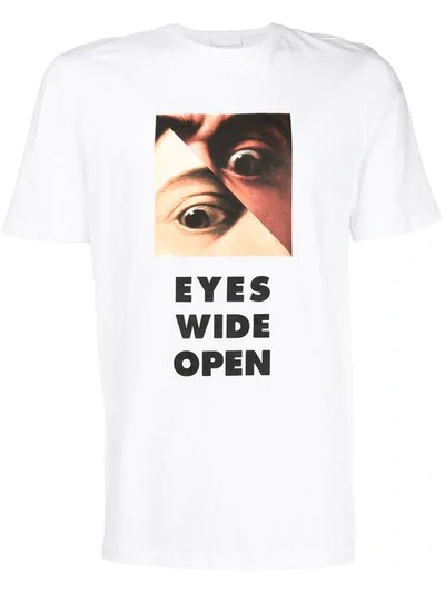Shop Neil Barrett Eyes Wide Open T-shirt In White