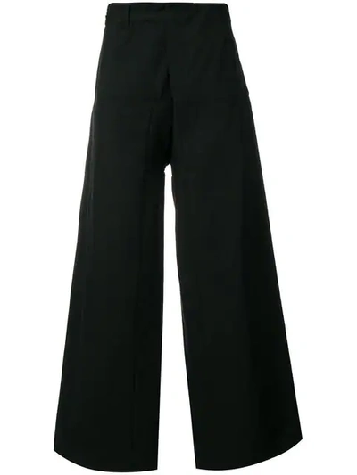 Shop Acne Studios Wide Legged Trousers In Black