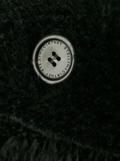 Shop Stella Mccartney Furry Double-breasted Coat In Black