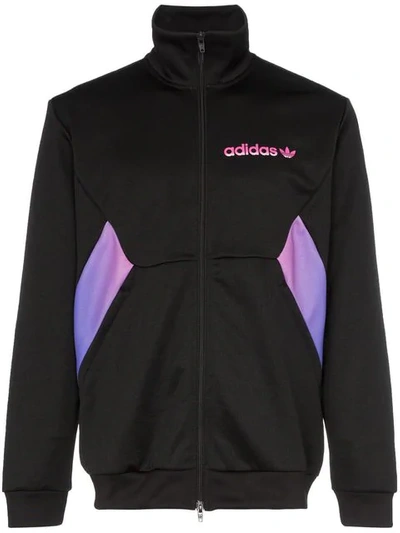 Adidas Originals Adidas Degrade High Neck Contrast Panel Track Jacket In  Black | ModeSens
