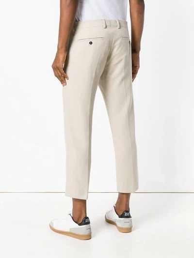 Shop Ami Alexandre Mattiussi Cropped Fit Trousers In Neutrals