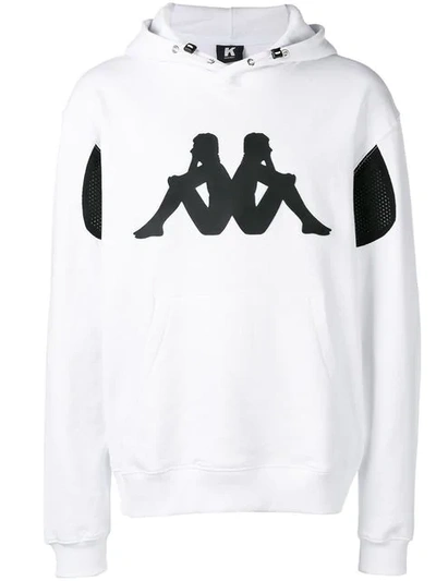 Shop Kappa Printed Logo Hoodie In White