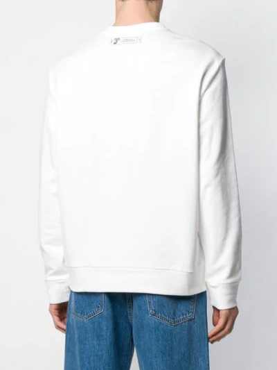 Shop Versace Metallic Print Sweatshirt In White