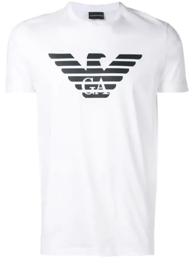 Shop Emporio Armani Printed Logo T-shirt In White