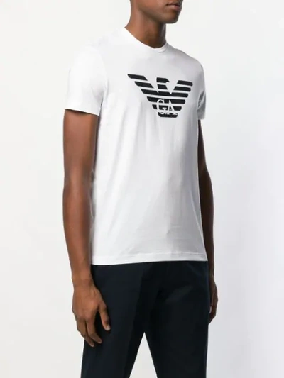 Shop Emporio Armani Printed Logo T-shirt In White