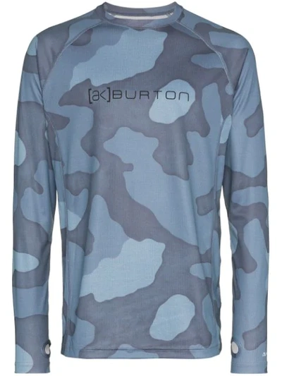 Shop Burton Ak Power Grid Crew Neck Sweatshirt In Blue