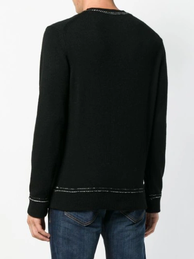 Shop Dondup Stitch Detail Crew Neck Sweater - Black