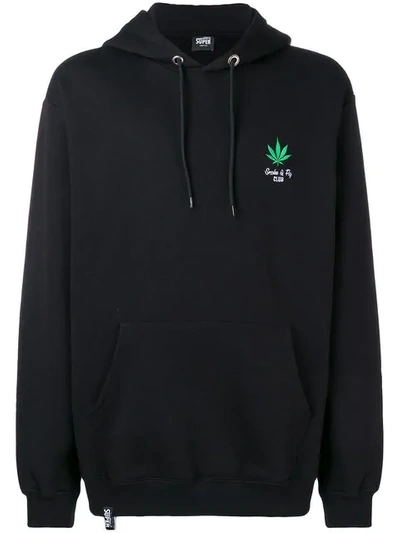 Shop Vision Of Super Embroidered Logo Hoodie In Black