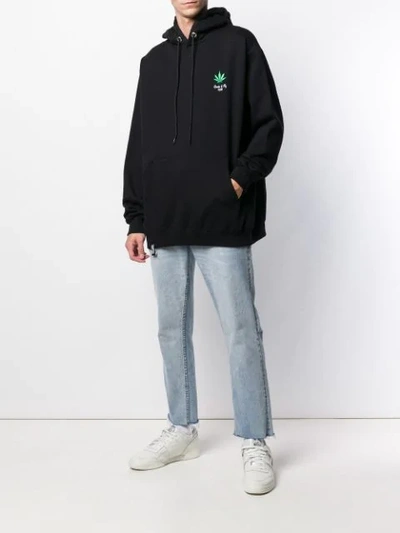 Shop Vision Of Super Embroidered Logo Hoodie In Black