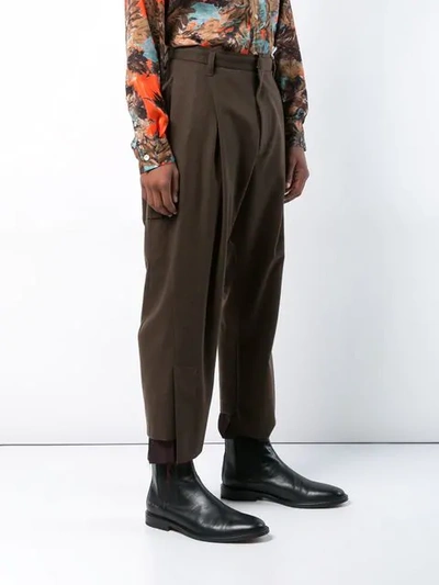 Shop Bed J.w. Ford Tapered Trousers In Brown
