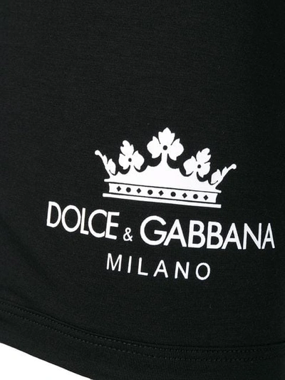 Shop Dolce & Gabbana Crown Logo Print Boxer Shorts In N0000 Nero