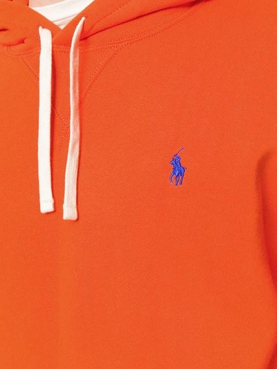 Shop Ralph Lauren Pony Logo Hoodie In Orange
