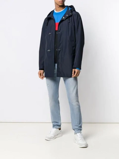 Shop Fay 3-ganci Parka Coat In Blue