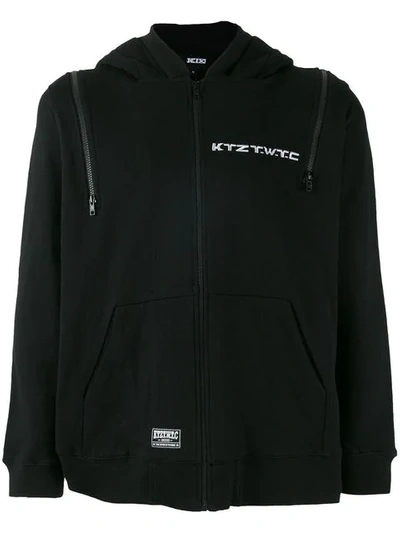 Shop Ktz Multi-zip Hoodie In Black