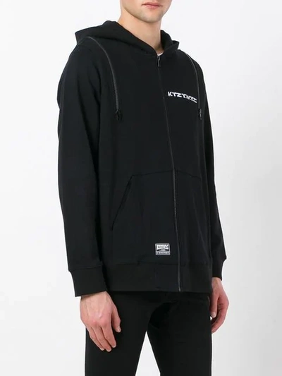 Shop Ktz Multi-zip Hoodie In Black