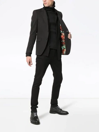 Shop Givenchy Lined Button Up Blazer Jacket In Black