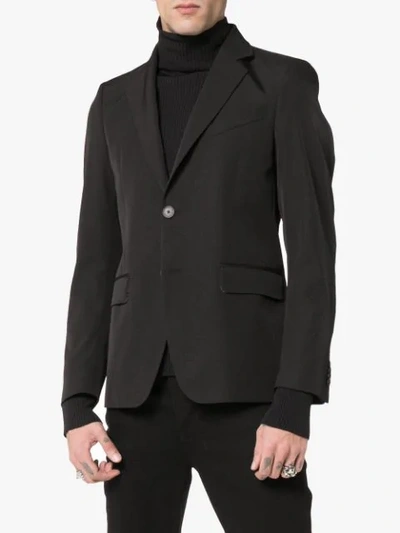GIVENCHY 衬里设计排扣西装夹克 - 黑色