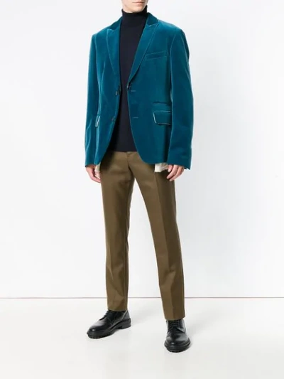 Shop Haider Ackermann Buttoned Blazer In Blue