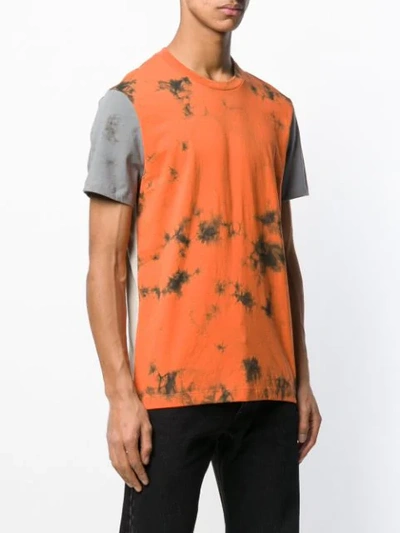 Shop Helmut Lang Contrast Panels T-shirt In Orange