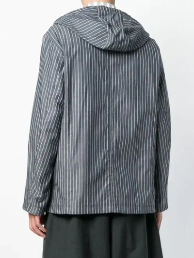 Shop Thom Browne Pinstriped Shell Swim Parka - Blue