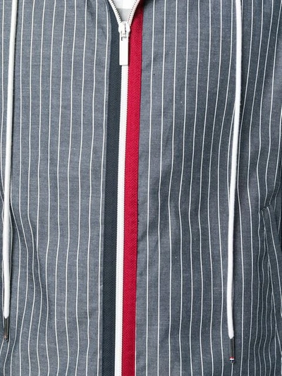 Shop Thom Browne Pinstriped Shell Swim Parka - Blue