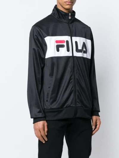 Shop Fila Logo Track Jacket In Black