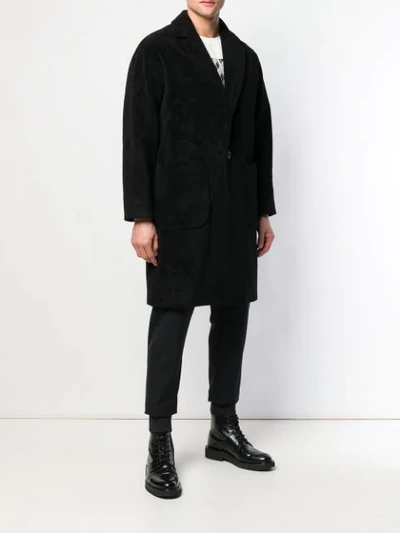Shop Hevo Single Breasted Coat In Black