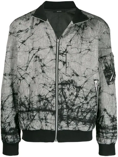 Shop Issey Miyake Printed Bomber Jacket In Grey