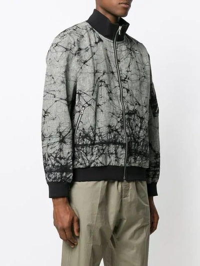 Shop Issey Miyake Printed Bomber Jacket In Grey