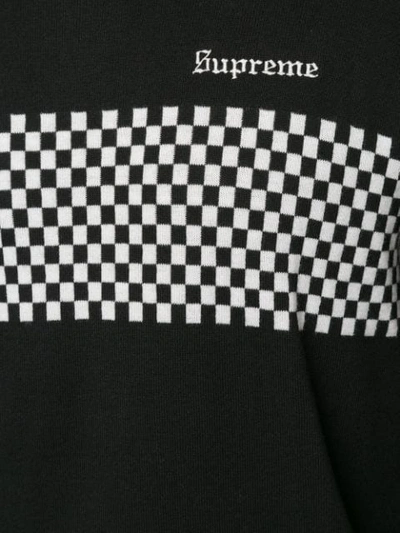 Shop Supreme Checkered Panel Sweatshirt In Black