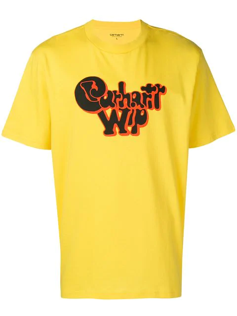 Carhartt Wip Logo Print T-Shirt - Yellow | ModeSens