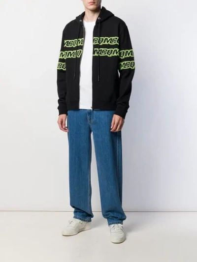 MCQ BY ALEXANDER MCQUEEN EMBROIDERED LOGO ZIPPED HOODIE 