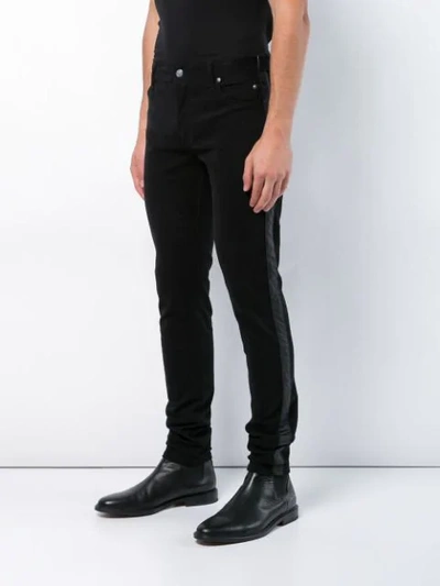 Shop Balmain Striped Leg Jeans - Black