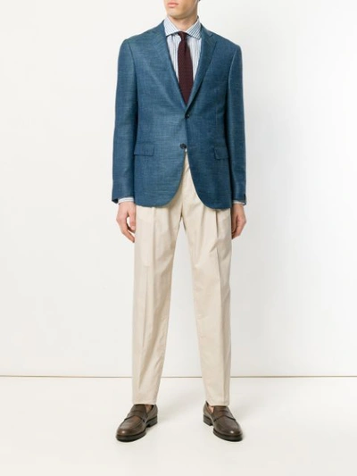 Shop Corneliani Classic Blazer In Blue