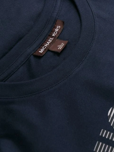 Shop Michael Michael Kors Logo Print Crew Neck T-shirt In Blue