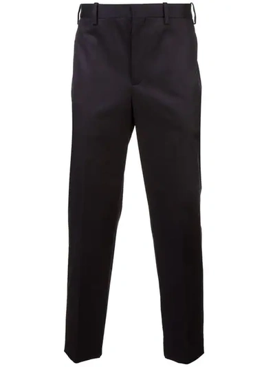 Shop Neil Barrett Cropped Tailored Trousers  In Black