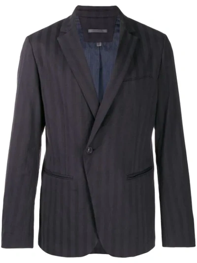 Shop John Varvatos Asymmetric One Button Jacket In Blue