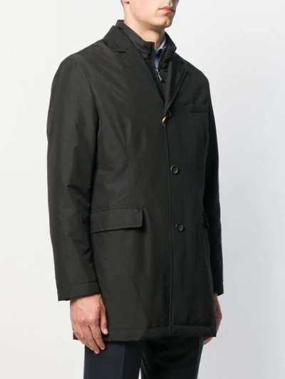 Shop Canali Einreihiger Mantel In Black