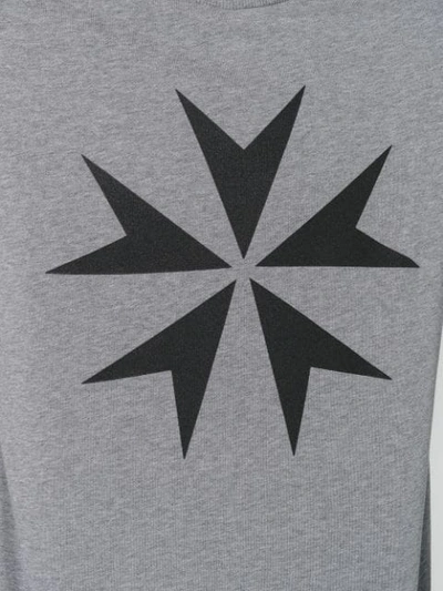 Shop Neil Barrett Military Star Print Sweatshirt In Grey