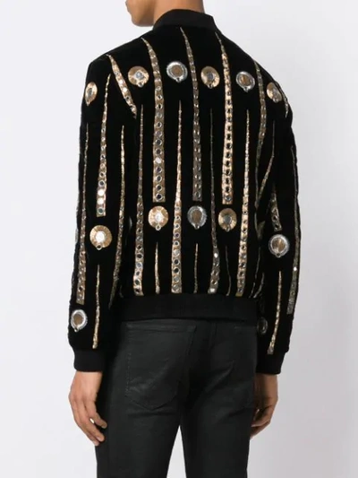 SAINT LAURENT TEDDY VARSITY JACKET - 黑色