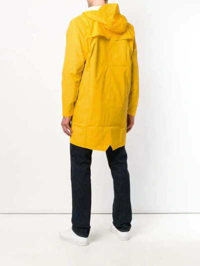 RAINS WATER-RESISTANT HOODED COAT - 黄色