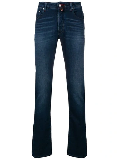 Shop Jacob Cohen Stonewashed Bootcut Jeans In Blue