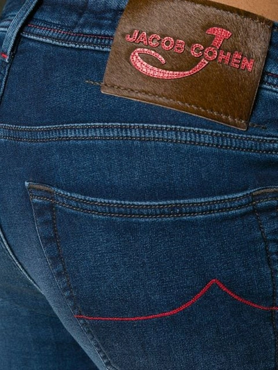 Shop Jacob Cohen Stonewashed Bootcut Jeans In Blue