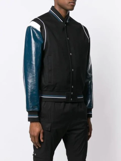 Shop Givenchy Contrast Sleeve Bomber Jacket In Black