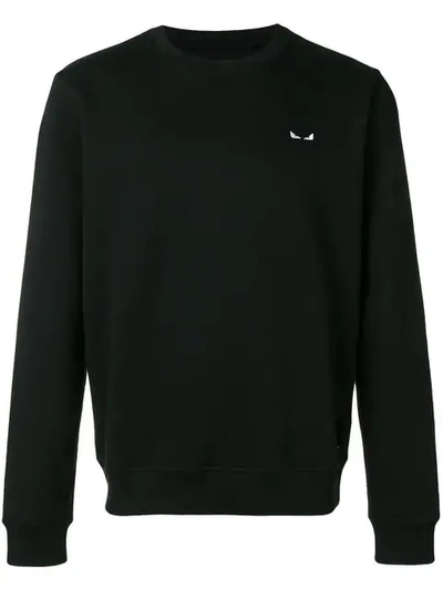 Shop Fendi Crew Neck Sweatshirt In Black