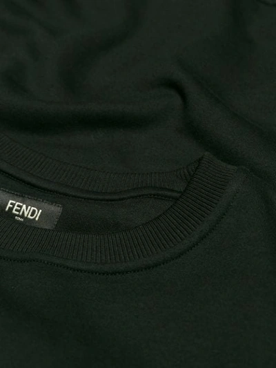 Shop Fendi Crew Neck Sweatshirt In Black