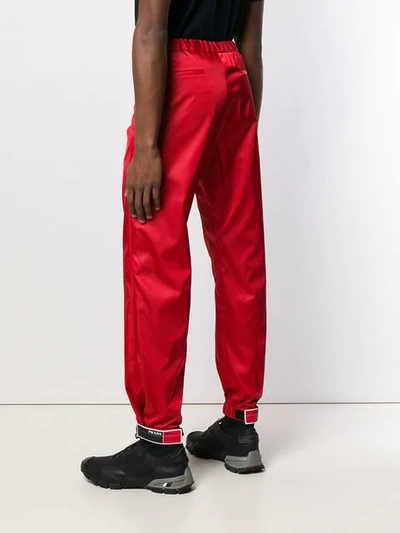 PRADA 光泽感锥形裤 - 红色