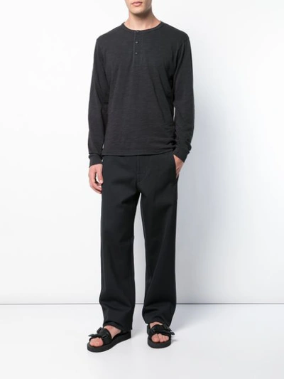 Shop Alex Mill Henley Long In Black